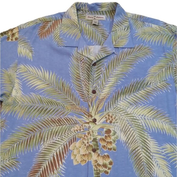 Vintage Tommy Bahama Hawaiian Palm Tree Button down Size L - Picture 1 of 8